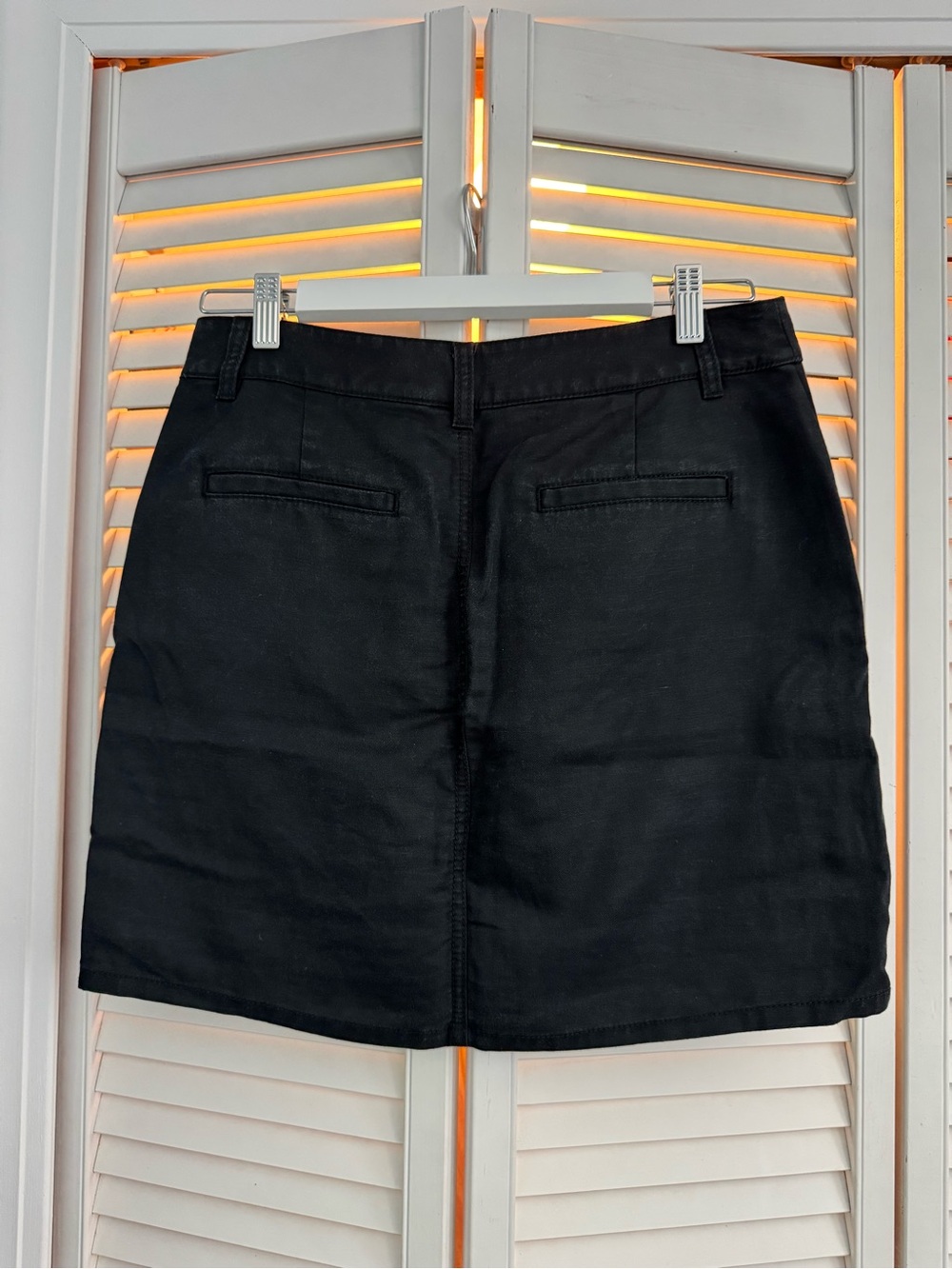 LOFT Black Mini Skirt with Front Utility Pockets - Picture 2 of 3